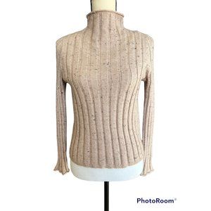 Madewell Evercrest Turtleneck Donegal Sweater Blush Pink Ribbed Speckled Womens